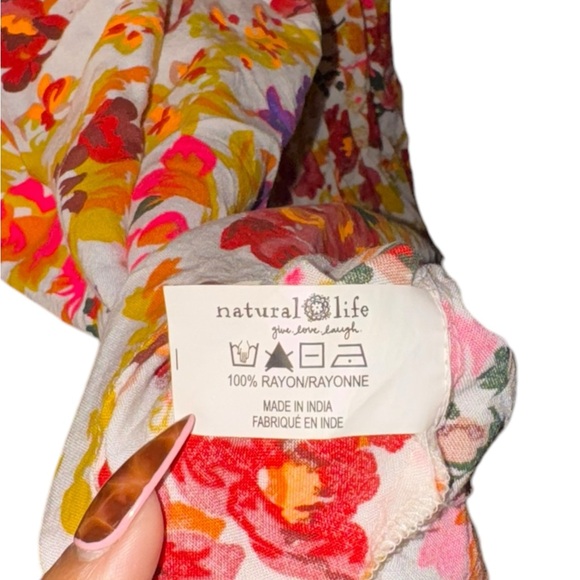 Natural Life Boho Full Length Sleeveless Floral Maxi Dress Size Large/XL - Picture 5 of 6